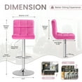 thumbnail image 7 of Homall Bar Stools Velvet Kitchen Counter Square Island Height Adjustable Swivel Counter Stools with Back, Pink, 7 of 7