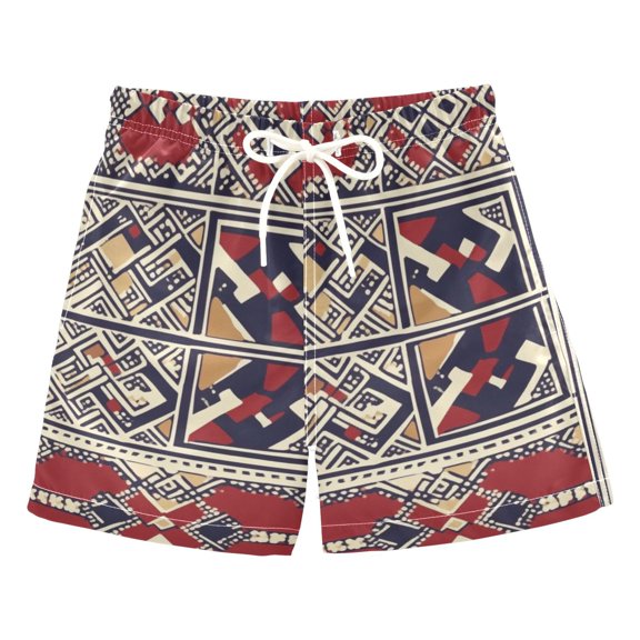 Tribal Style Patterns Boys Swim Trunks Quick Dry Boy Swim Shorts for 3-14 Years