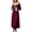 Wine, variant on Women's Long Nightgown Elegant Lace Sleepwear Soft Full Length Maxi Sleep Dress