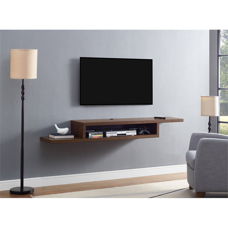 Beaumont Lane 72" Asymmetrical Wall Mounted Media Console in Brown
