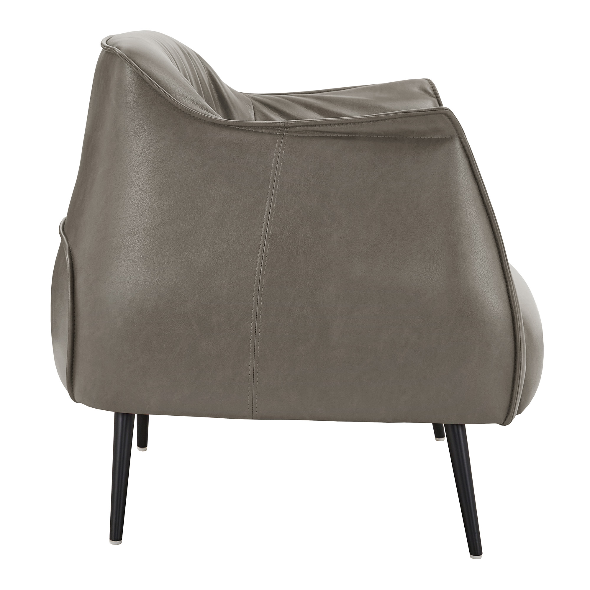 Weston Home Eindhoven Faux Leather Barrel Accent Chair, Grey