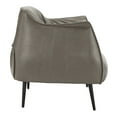 thumbnail image 4 of Weston Home Eindhoven Faux Leather Barrel Accent Chair, Grey, 4 of 7