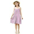 thumbnail image 5 of Stripe Dresses for Girls Cute Sleeveless Sundresses Size 4-15 Teens Kids Trendy Pullover Crewneck Loose Comfort Summer Beach Midi Dress, 5 of 8