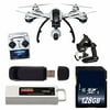 YUNEEC Q500+ Typhoon Quadcopter with CGO2-GB Camera and Steady Grip (RTF) + 64GB SDXC Class 10 Memory Card + 32GB SDHC Class 10 Memory Card + SD Card USB Reader 6AVE Bundle
