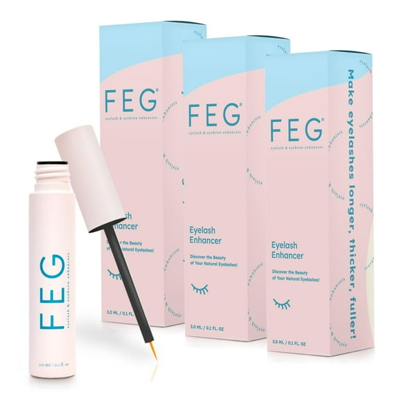 Sérum potenciador de pestañas FEG de crecimiento rápido, paquete de 3 tubos de 3 ml