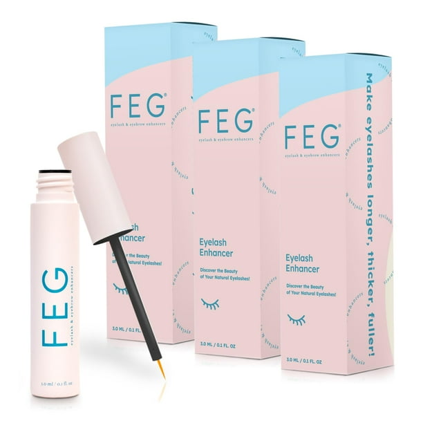 Sérum potenciador de pestañas FEG de crecimiento rápido, paquete de 3 tubos de 3 ml
