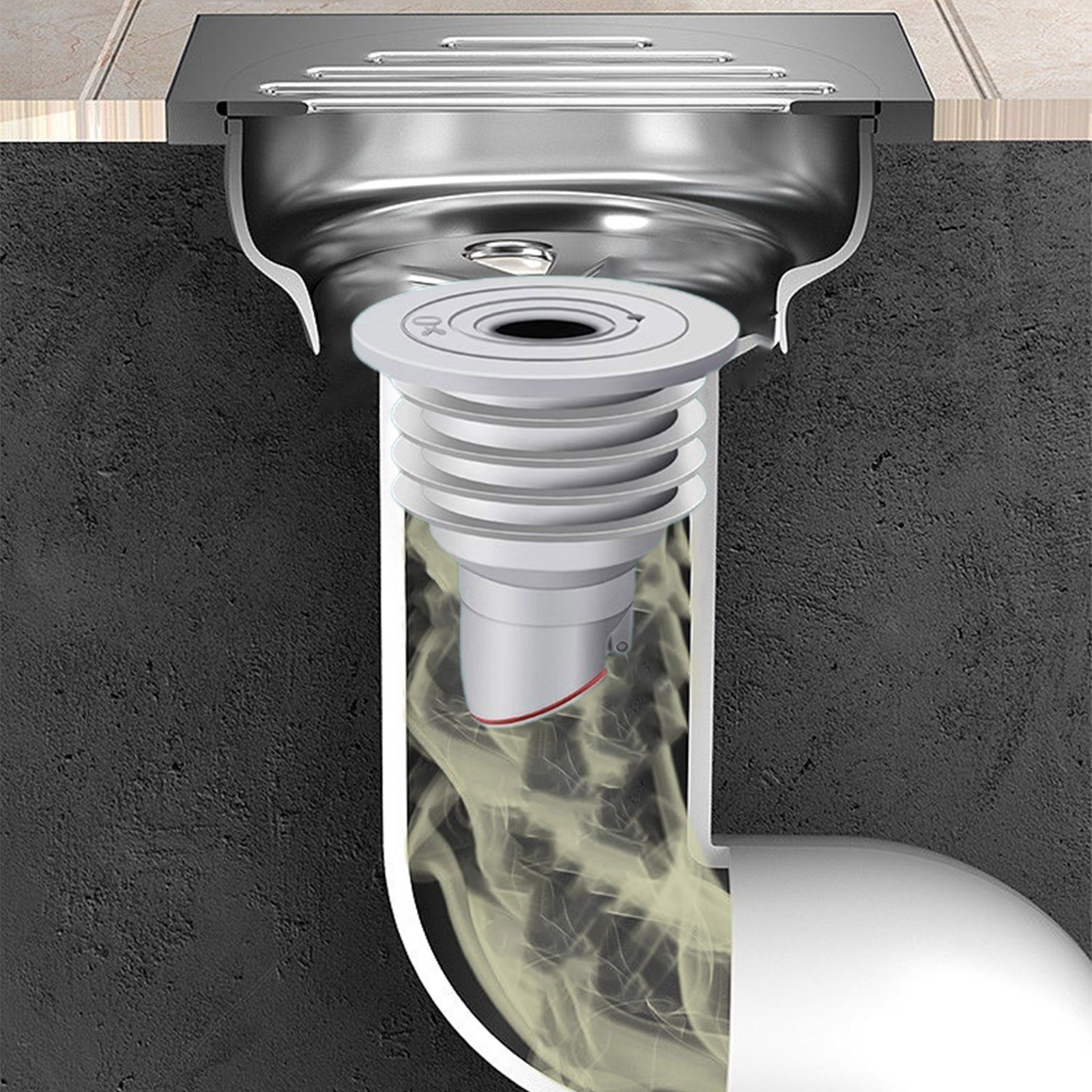 Joint Silicone Pour Tuyau D'égout – Anti-odeurs, Anti-reflux, Facile à Installer Dans Les éviers, Douches, Machines à Laver