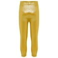 thumbnail image 2 of Haitryli Kids Girls Gymnastic Dance Pants Stage Performance Dancing Bottoms Sparkly Skinny Tights Workout Gold 9-10, 2 of 3