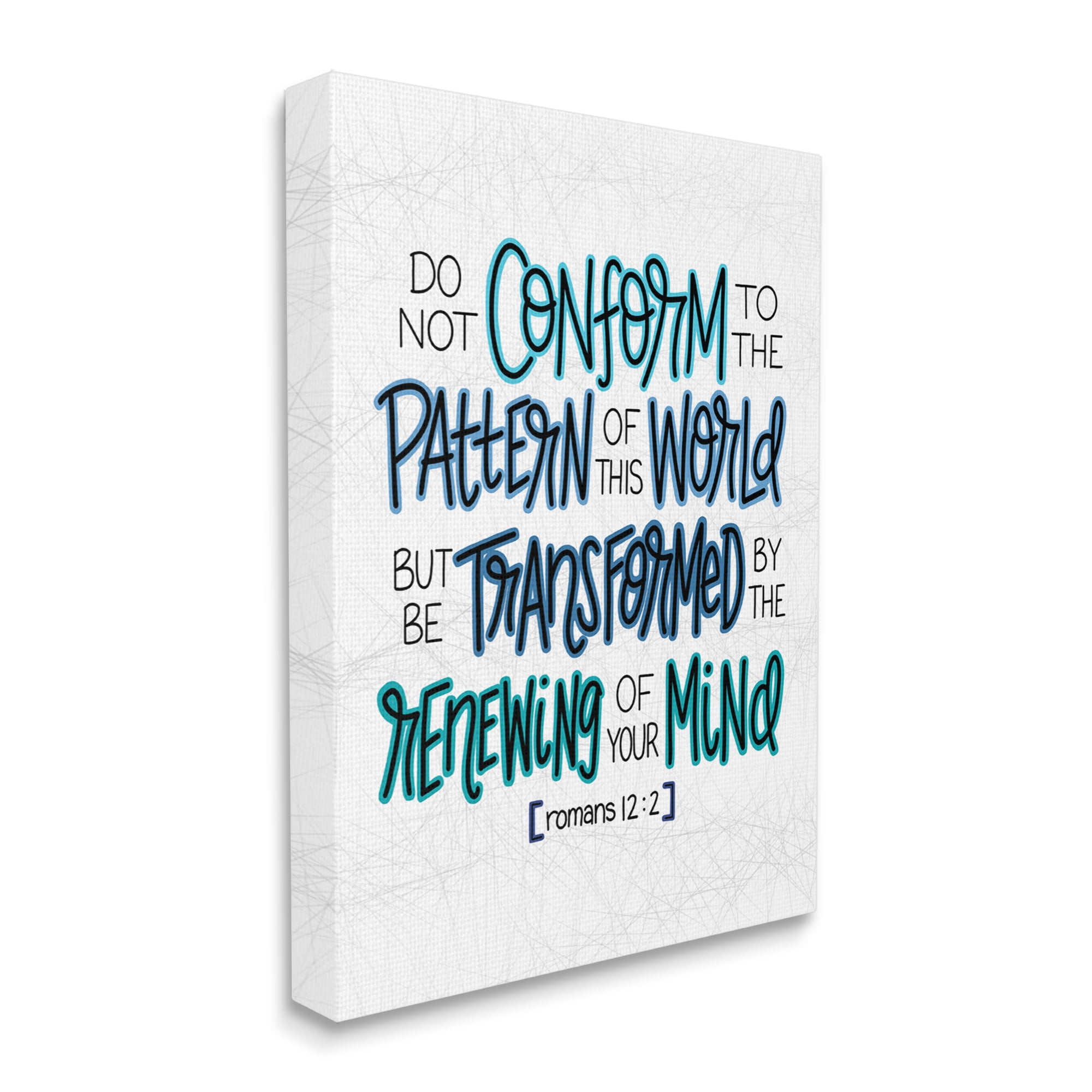 Stupell Industries Be Transformed by Renewing Mind Romans 12:2 Proverbs, 16 x 20, Design by Raye Allison Creations