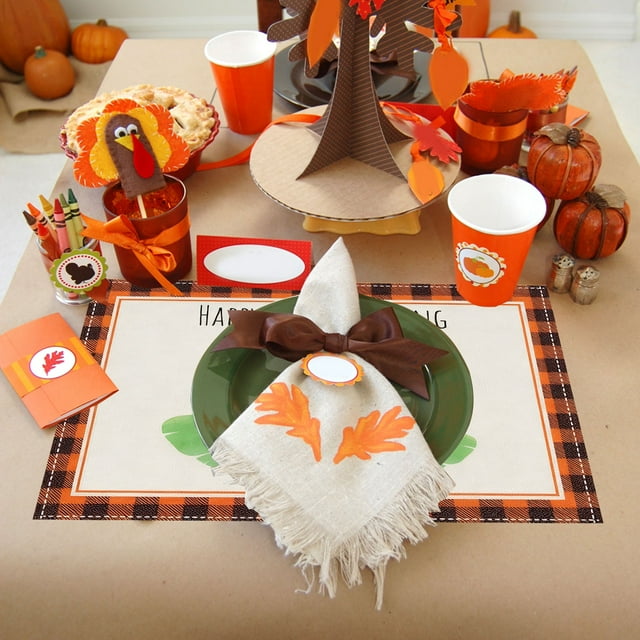 Oefntac Napperons Citrouille Automne 1 Pce 16.5x12.6 Pouces Décorations de Fête de l'Action de Grâce Récoltes Vintage