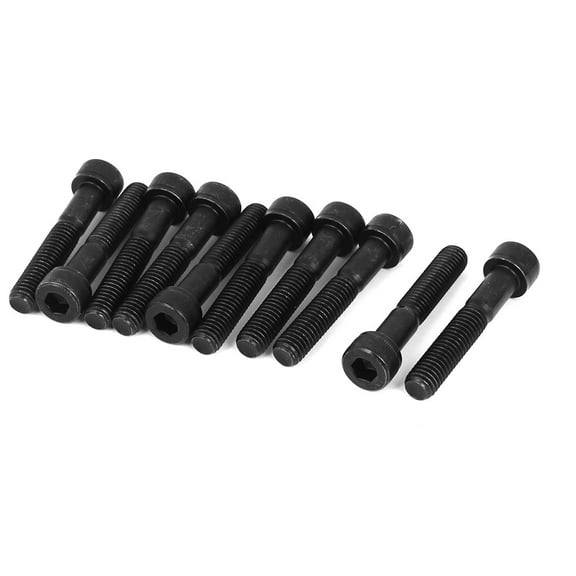 Uxcell M8 x 45mm Grade 12.9 Alloy Steel Hex Socket Head Screws Black (10-pack)