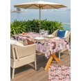 thumbnail image 5 of Outdoor Tablecloth with Umbrella Hole for Patio/Picnic/Party/Camping, Pink Horse Waterproof Table Cloth Rectangle Table Cover Washable, Rustic Spring Floral Summer Botanical (60"x 84"), 5 of 8