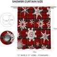 thumbnail image 3 of Christmas Shower Curtain Winter Snowflake Shower Curtains for Bathroom Red Buffalo Plaid Bathroom Decor Washable Durable Fabric Shower Curtains 72x72 inch, 3 of 6