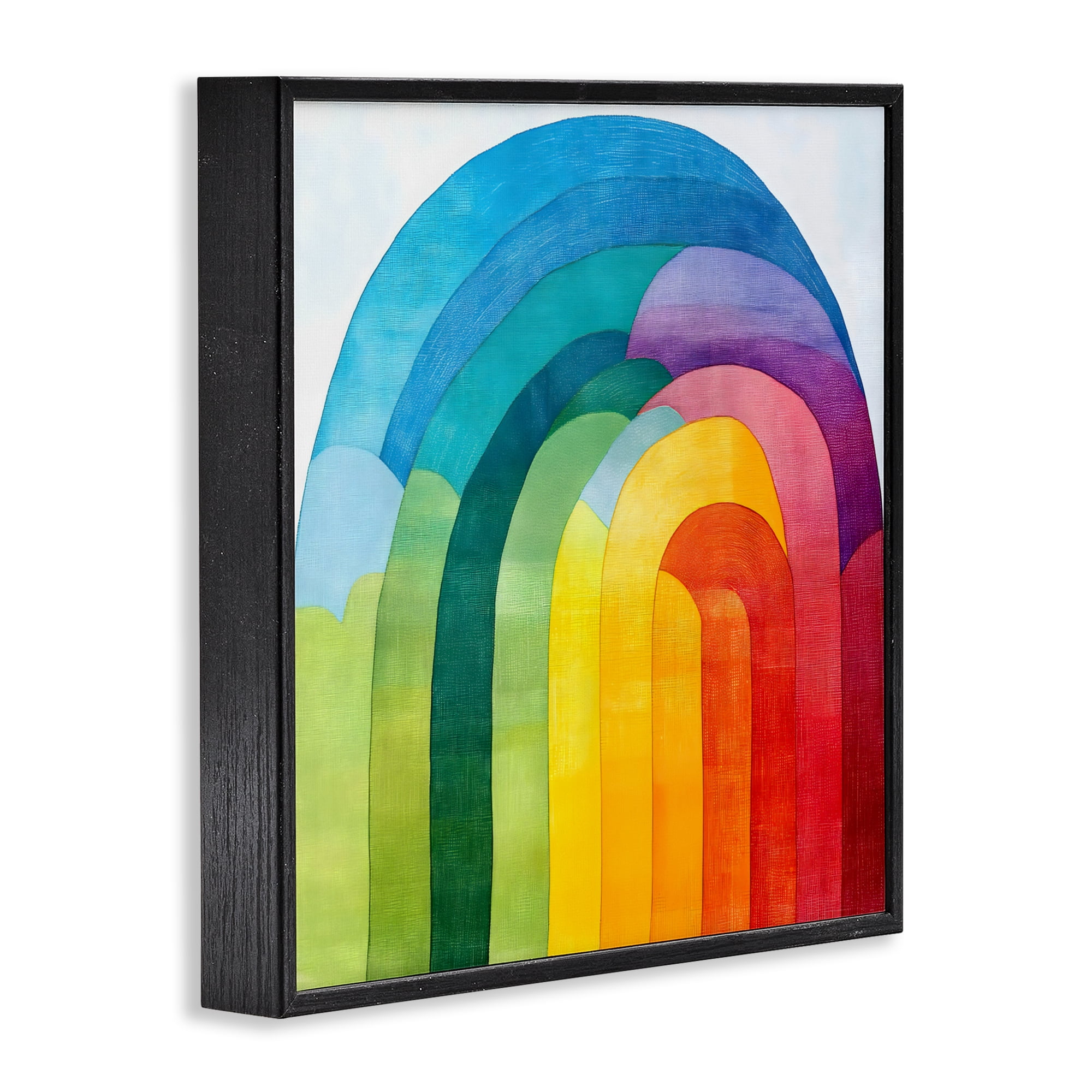 Stupell Industries Vibrant Rainbow Arch Abstraction Black Framed Giclee Art, design by Creative Studio