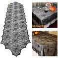 thumbnail image 5 of Halloween Bat Table Runner Black Spider Web Lace Tablecloth Fireplace Curtain For Halloween Party Home Decoration Horror Props, 5 of 5