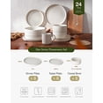 thumbnail image 3 of Juego de vajilla Famiware Star de 24 piezas, platos y bowls blancos, 3 of 9