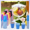 thumbnail image 5 of 50 Pcs Disposable Plastic Cups MODANU 16 oz Party Cups Drinking Cups for Birthday Party Camping Indoor Outdoor Drinking Events Beverage Beer Juice Wine Water Friend Family (Blue), 5 of 6