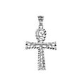 thumbnail image 2 of SPARKLE CUT FILIGREE ANKH CROSS PENDANT NECKLACE IN STERLING SILVER :  Pendant with 20" chain, 2 of 2