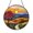 Acrylic 3.5 Inch, variant on Evening Sunset Over Hills Stained Glass Suncatcher for Window Decor, Calm Mountain Scenery, Thoughtful Nature Gift Idea