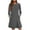 Gray, variant on Lndajk Kids' Long Sleeve Ribbed Knit Dress: Round Neck, Puff Sleeves, A-Line Skirt, Mini Length, Casual Wear for Girls Black 4 Years