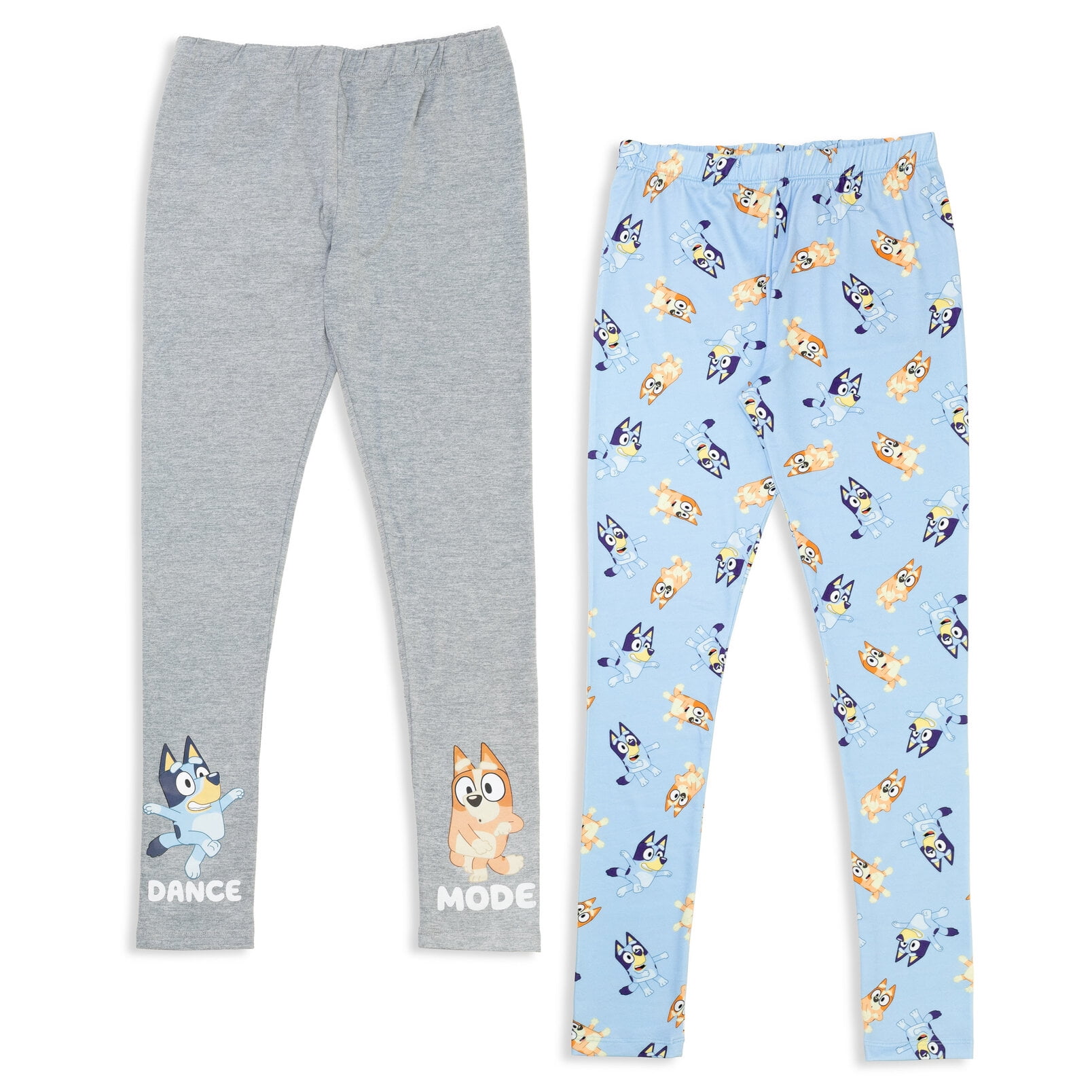 Bluey Bingo Little Girls 2 Pack Jogger Leggings Heather Grey / Blue 78