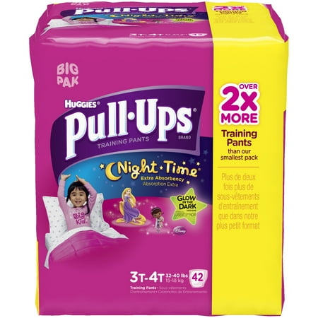 HUGGIES Pull-Ups Boys' Training Pants Night Time Extra Absorbency, Big Pak, (Choose Your Size)