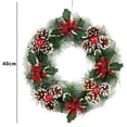 thumbnail image 2 of Christmas Wreaths for Front Door, Holiday Indoor Outdoor Decorative Garland Window Door Hanging Party Favor; 15.75incehs, 2 of 6