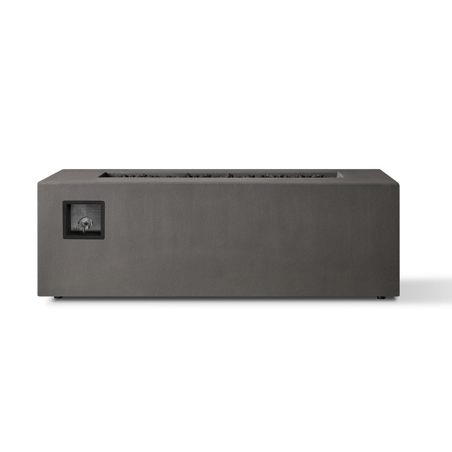 Real Flame Estes 60" Rectangle Concrete Natural Gas Fire Pit in Carbon by Jensen Co.