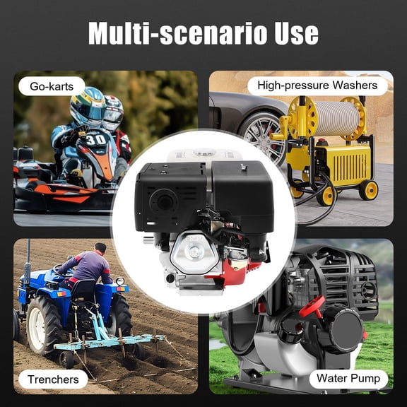 1* 4-Stroke Gasoline Engine, Suitable for Water Pumps, Vibrators, Generators, Dosing Machines, Puffers, 43.5*45cm/17.1*17.7in