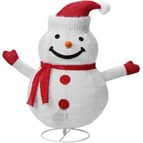 Outdoor Christmas Decoration 23.62 Inch Snowman with 40 LED Lights, Lighted Foldable Pop-up Snowman for Xmas Indoor and Outdoor Lawn Garden Yard Holiday Decor(Colorful)