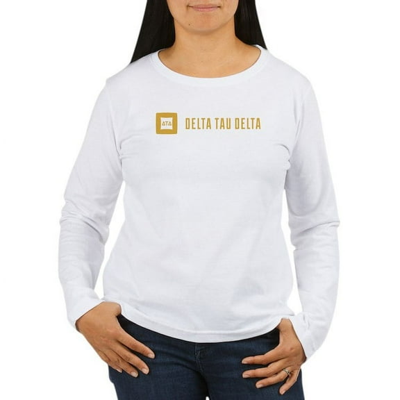 CafePress - Delta Tau Delta Gold Signature Long Sleeve T Shirt - Women's Long Sleeve Graphic Casual T-Shirt