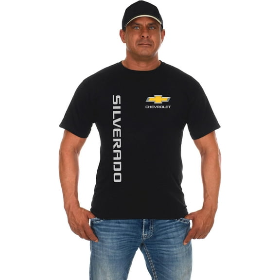 JH Design Men's Chevy Silverado Truck Classic Black T-Shirt Short Sleeve Crew Neck Shirt