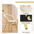 thumbnail image 5 of Juego de 2 Sillas de comedor de terciopelo de cadena de bola de silla de burbuja hinchada amarilla con piernas de oro, sillas modernas tapizadas de acento para el comedor y la cocina, 5 of 5