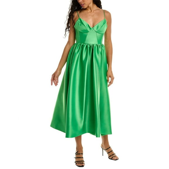 Nicholas womens  Misty Midi Dress, 8, Green