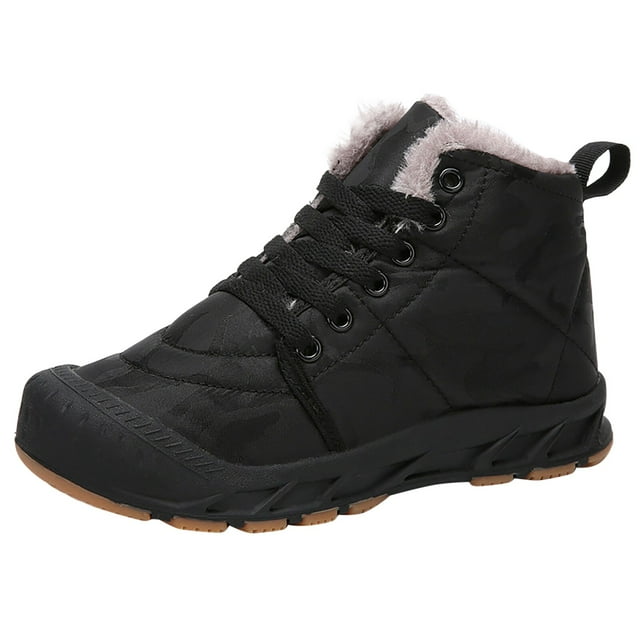 Bottes Garçons Hautes Garçons Botte Extra Grand Chaussures Garçons Extérieur Chaussures de Neige à la Mode Garçons Extérieur Neige Hiver Enfants Chaud Enfants Sports Pied Bog Pompier Compensées Chaussures à Lacets Botte