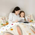 thumbnail image 4 of Feelyou Kawaii Carrot Bunny Twin Bedding Sets 7-Piece, Cute Easter Rabbit Animal Bedding Comforter Set, Teens Kids Boys Girls Reversible Sheet Sets, Breathable Home Decor, 4 of 8