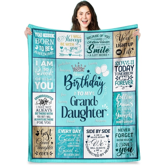 LHSHID Granddaughter Birthday Gifts Granddaughter Birthday Gifts from Grandma Grandpa Grandparents Happy Birthday Gifts for Granddaughter to My Granddaughter Birthday Throw Blanket 30"x40"