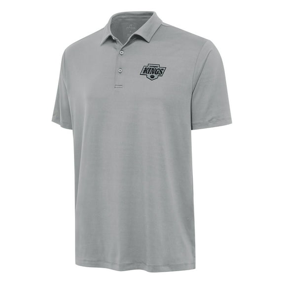 Men's Antigua Gray Los Angeles Kings Reprocess Polo