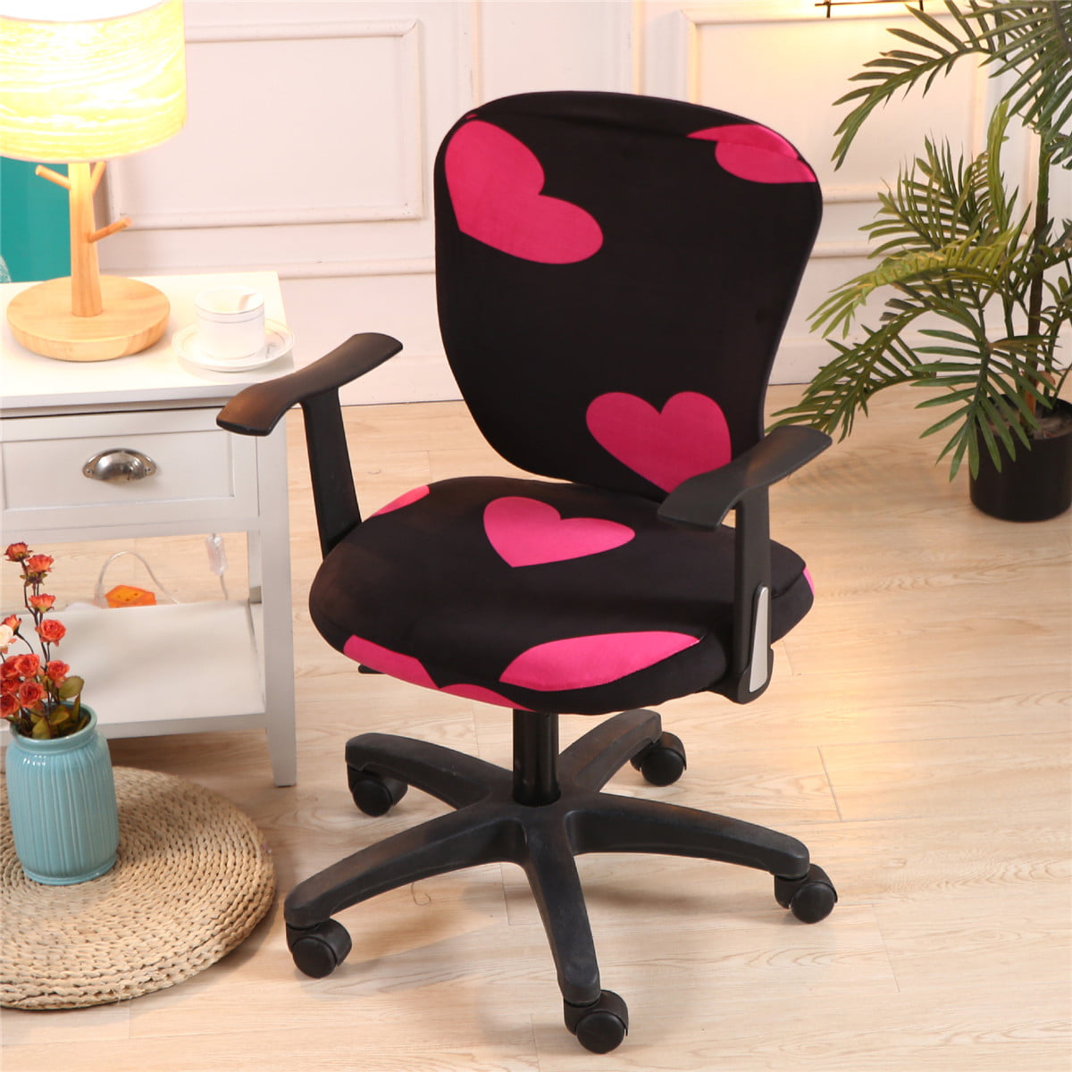TODAYTOP Spandex Chair Seat Cover Stretch Jacquard Office Computer Chair Seat Covers Removable Washable Anti-dust Desk Chair Seat Cushion Protectors 