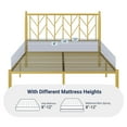 thumbnail image 6 of Allewie Gold Queen Size Modern Metal Platform Bed Frame with Vintage Headboard and 12" Under-bed Storage, 6 of 9