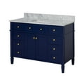 thumbnail image 4 of Hailey 48" Bathroom Vanity with Royal Blue Cabinet and Carrara Marble Top, 4 of 6