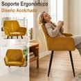 thumbnail image 4 of Juego de 2 Sillas de Comedor FurnitureR Con reposabrazos Amarillo, 4 of 11