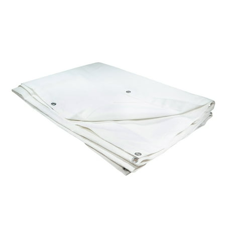 8 x 10 White Canvas Tarp 12oz - Water Resistant & Breathable - Heavy Duty Tarps - Multipurpose Tarpaulin Cover for Camping Tent