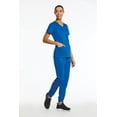 thumbnail image 2 of Elements Women's EL9935 V-Neck Scrub Top and Jogger Scrub Pant Set Royal Blue Small Petite, 2 of 3