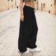 thumbnail image 4 of WILLBEST Pantalones Casuales para Mujer, Holgados, Utilitarios, de Cintura Alta, con Pierna Ancha y Bolsillos para Mayor Comodidad y Estilo En Verano. Extra Grande, 4 of 8