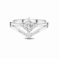 Zuwelria 0.62 Carat Wonderful Princess Shape Moissanite Diamond Engagement Ring - Bridal Ring - Promise Ring | 18K White Gold Over Sterling Silver | D/VVS1 Size 5