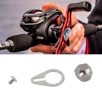 M7 Fishing Reel Screws Nut Caps, Metal Fishing Reel Handle Screw Cap Crank Nuts and Locking Plate Replacement for Left and Right Hand Plate DIY Fishing Accessory Fishing Reel Replacement Parts