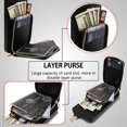 thumbnail image 6 of Allytech Wallet Case for iPhone 11, [Large Capacity] Wallet Case with Card Slots & Zipper Pocket, Premium PU Leather Metal Snap Kickstand Shockproof Case with Shoulder Strap, Black, 6 of 8