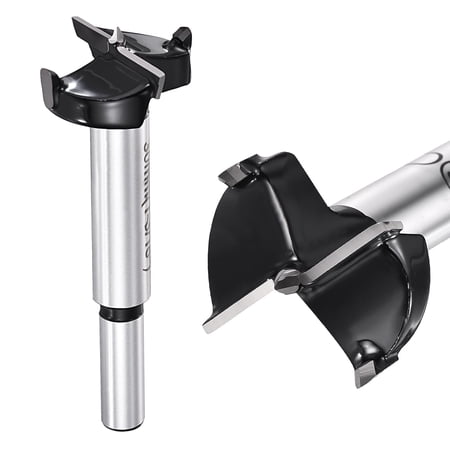 FRKSMD-1-3/16 (30mm) Forstner Drill Bit - 1Pack - Good for Wood Plastic Plywood - 2 Flutes Tungsten Carbide Woodworking Hole Saw Cutter with Round Shank - Black