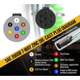 thumbnail image 5 of (2 Pack) 7-Way ABS Coil 15' (Green) 12" x 12" Leads Trailer Electrical Power Cord, 5 of 9